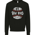 Just a Mom Who Loves Baseball Funny Kids Sweatshirt Jumper Black