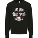 Just a Mom Who Loves Baseball Funny Kids Sweatshirt Jumper Black