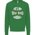 Just a Mom Who Loves Baseball Funny Kids Sweatshirt Jumper Irish Green