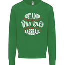 Just a Mom Who Loves Baseball Funny Kids Sweatshirt Jumper Irish Green