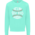 Just a Mom Who Loves Baseball Funny Kids Sweatshirt Jumper Peppermint