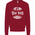 Just a Mom Who Loves Baseball Funny Kids Sweatshirt Jumper Red