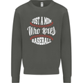 Just a Mom Who Loves Baseball Funny Kids Sweatshirt Jumper Storm Grey