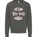 Just a Mom Who Loves Baseball Funny Kids Sweatshirt Jumper Storm Grey
