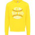 Just a Mom Who Loves Baseball Funny Kids Sweatshirt Jumper Yellow