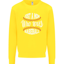 Just a Mom Who Loves Baseball Funny Kids Sweatshirt Jumper Yellow