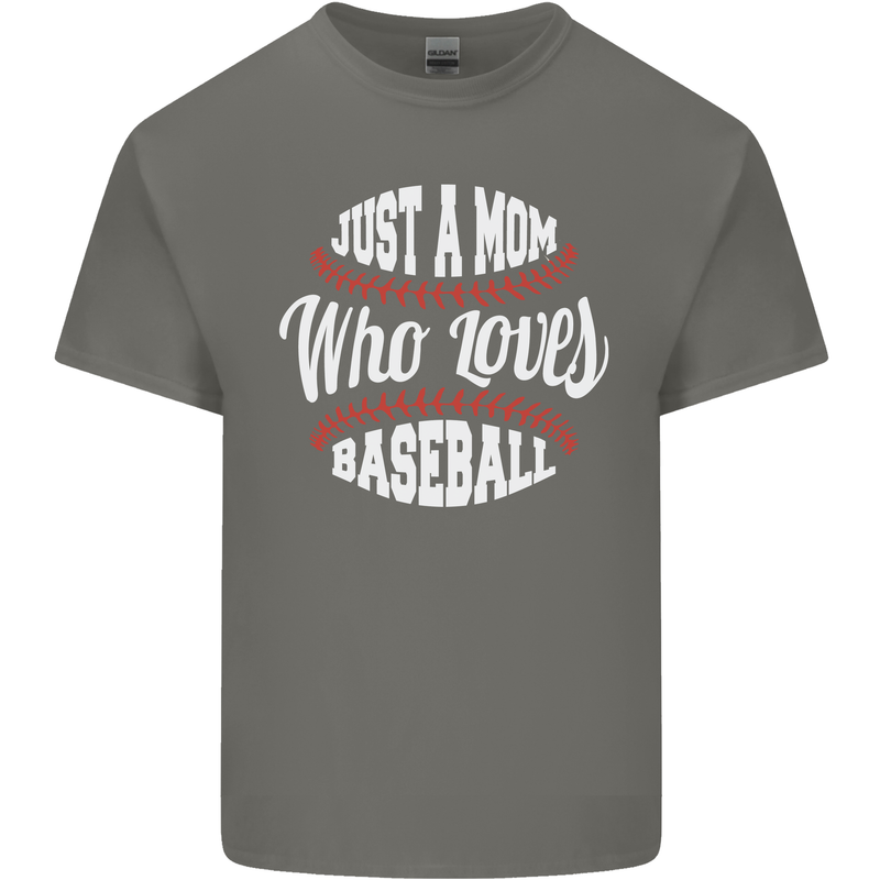 Just a Mom Who Loves Baseball Funny Kids T-Shirt Childrens Charcoal