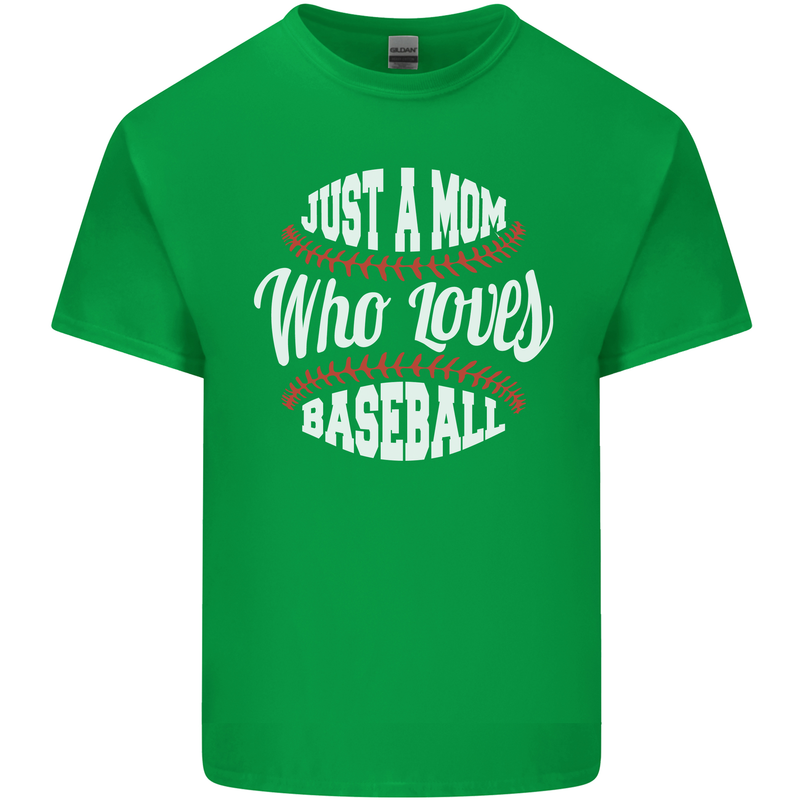 Just a Mom Who Loves Baseball Funny Kids T-Shirt Childrens Irish Green