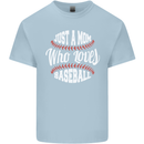 Just a Mom Who Loves Baseball Funny Kids T-Shirt Childrens Light Blue