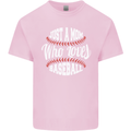 Just a Mom Who Loves Baseball Funny Kids T-Shirt Childrens Light Pink