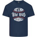 Just a Mom Who Loves Baseball Funny Kids T-Shirt Childrens Navy Blue