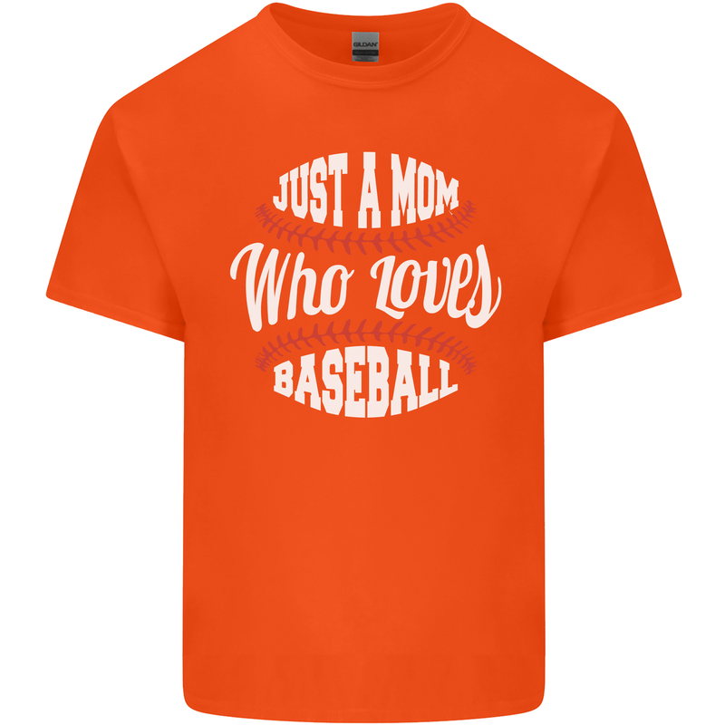 Just a Mom Who Loves Baseball Funny Kids T-Shirt Childrens Orange