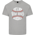 Just a Mom Who Loves Baseball Funny Kids T-Shirt Childrens Sports Grey