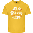 Just a Mom Who Loves Baseball Funny Kids T-Shirt Childrens Yellow