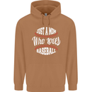 Just a Mom Who Loves Baseball Funny Mens 80% Cotton Hoodie Caramel Latte