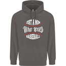 Just a Mom Who Loves Baseball Funny Mens 80% Cotton Hoodie Charcoal