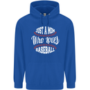 Just a Mom Who Loves Baseball Funny Mens 80% Cotton Hoodie Royal Blue