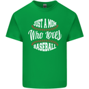 Just a Mom Who Loves Baseball Funny Mens Cotton T-Shirt Tee Top Irish Green