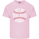 Just a Mom Who Loves Baseball Funny Mens Cotton T-Shirt Tee Top Light Pink