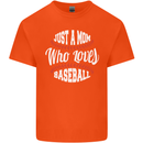 Just a Mom Who Loves Baseball Funny Mens Cotton T-Shirt Tee Top Orange