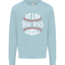 Just a Mom Who Loves Baseball Funny Mens Sweatshirt Jumper Light Blue