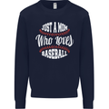Just a Mom Who Loves Baseball Funny Mens Sweatshirt Jumper Navy Blue