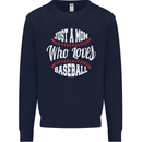 Just a Mom Who Loves Baseball Funny Mens Sweatshirt Jumper Navy Blue