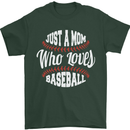Just a Mom Who Loves Baseball Funny Mens T-Shirt 100% Cotton Forest Green