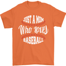Just a Mom Who Loves Baseball Funny Mens T-Shirt 100% Cotton Orange