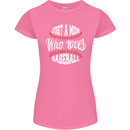 Just a Mom Who Loves Baseball Funny Womens Petite Cut T-Shirt Azalea