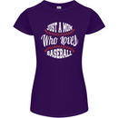 Just a Mom Who Loves Baseball Funny Womens Petite Cut T-Shirt Purple