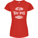Just a Mom Who Loves Baseball Funny Womens Petite Cut T-Shirt Red