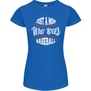 Just a Mom Who Loves Baseball Funny Womens Petite Cut T-Shirt Royal Blue