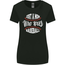Just a Mom Who Loves Baseball Funny Womens Wider Cut T-Shirt Black