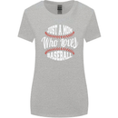 Just a Mom Who Loves Baseball Funny Womens Wider Cut T-Shirt Sports Grey
