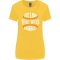 Just a Mom Who Loves Baseball Funny Womens Wider Cut T-Shirt Yellow