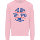 Just a Mom Who Loves Baseball Kids Sweatshirt Jumper Light Pink