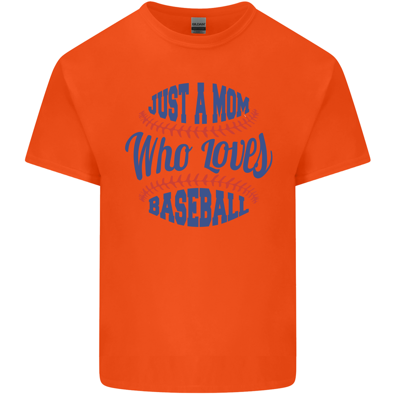Just a Mom Who Loves Baseball Kids T-Shirt Childrens Orange