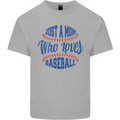 Just a Mom Who Loves Baseball Kids T-Shirt Childrens Sports Grey