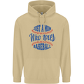 Just a Mom Who Loves Baseball Mens 80% Cotton Hoodie Sand