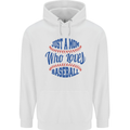 Just a Mom Who Loves Baseball Mens 80% Cotton Hoodie White