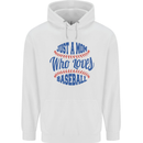 Just a Mom Who Loves Baseball Mens 80% Cotton Hoodie White