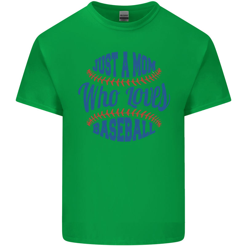 Just a Mom Who Loves Baseball Mens Cotton T-Shirt Tee Top Irish Green