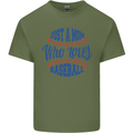 Just a Mom Who Loves Baseball Mens Cotton T-Shirt Tee Top Military Green