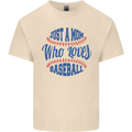 Just a Mom Who Loves Baseball Mens Cotton T-Shirt Tee Top Natural
