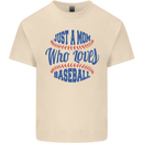 Just a Mom Who Loves Baseball Mens Cotton T-Shirt Tee Top Natural