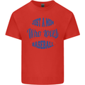 Just a Mom Who Loves Baseball Mens Cotton T-Shirt Tee Top Red