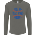 Just a Mom Who Loves Baseball Mens Long Sleeve T-Shirt Charcoal