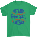 Just a Mom Who Loves Baseball Mens T-Shirt 100% Cotton Irish Green