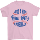 Just a Mom Who Loves Baseball Mens T-Shirt 100% Cotton Light Pink